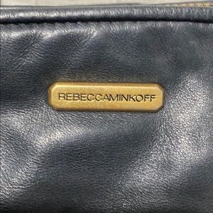 RebeccaMinkoff designer black leather bag with gold zippers 👜